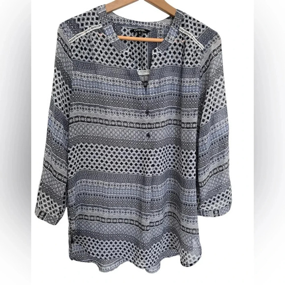5/20$ George light blue and white  blouse size XL - Picture 1 of 6